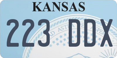 KS license plate 223DDX
