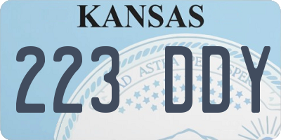 KS license plate 223DDY