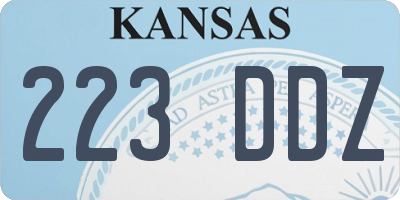 KS license plate 223DDZ