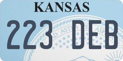 KS license plate 223DEB