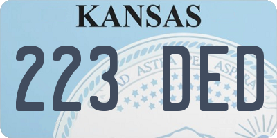 KS license plate 223DED