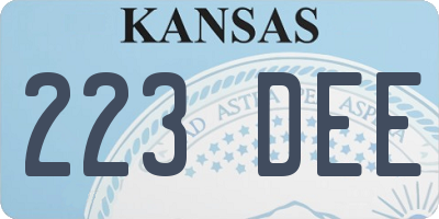 KS license plate 223DEE