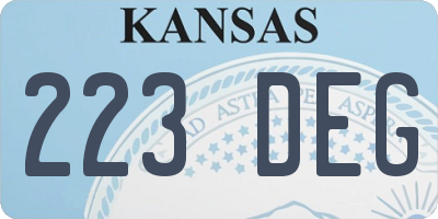 KS license plate 223DEG