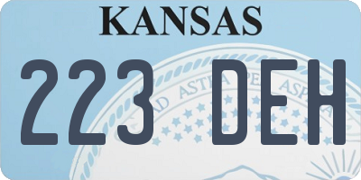 KS license plate 223DEH