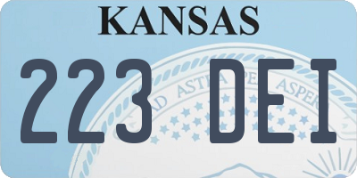 KS license plate 223DEI