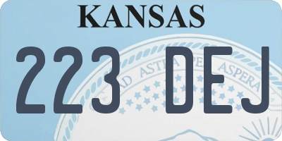 KS license plate 223DEJ