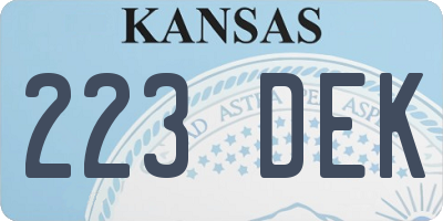 KS license plate 223DEK