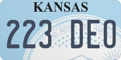 KS license plate 223DEO