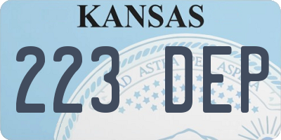 KS license plate 223DEP