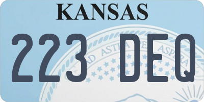 KS license plate 223DEQ