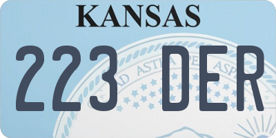 KS license plate 223DER