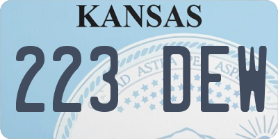 KS license plate 223DEW