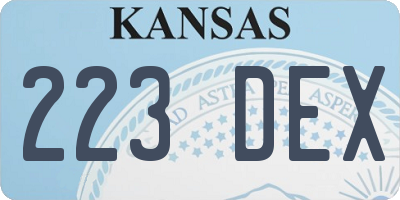 KS license plate 223DEX