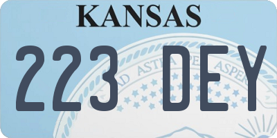 KS license plate 223DEY