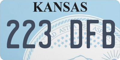 KS license plate 223DFB