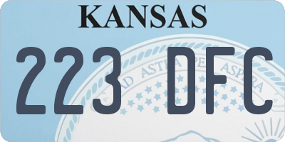 KS license plate 223DFC