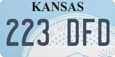 KS license plate 223DFD