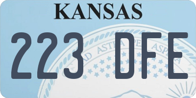 KS license plate 223DFE