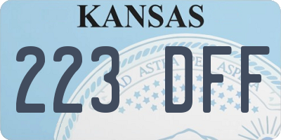 KS license plate 223DFF