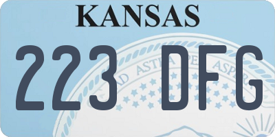 KS license plate 223DFG