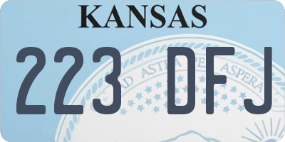 KS license plate 223DFJ