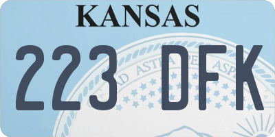 KS license plate 223DFK