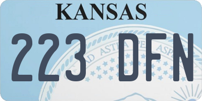 KS license plate 223DFN