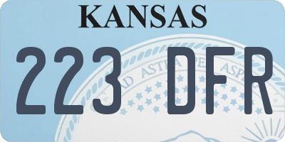 KS license plate 223DFR