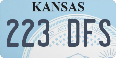 KS license plate 223DFS