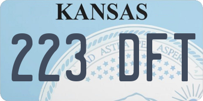 KS license plate 223DFT