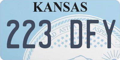 KS license plate 223DFY