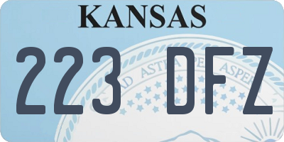 KS license plate 223DFZ
