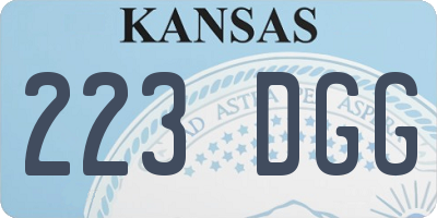 KS license plate 223DGG