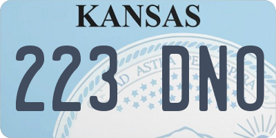 KS license plate 223DNO