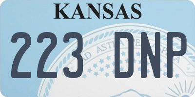 KS license plate 223DNP
