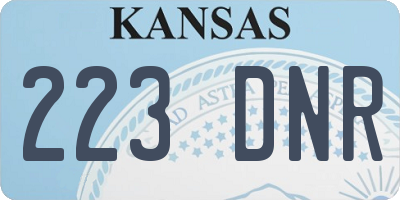 KS license plate 223DNR