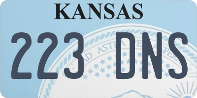 KS license plate 223DNS