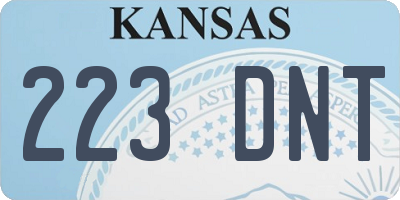 KS license plate 223DNT
