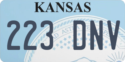 KS license plate 223DNV
