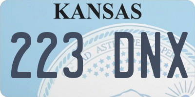 KS license plate 223DNX
