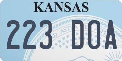 KS license plate 223DOA