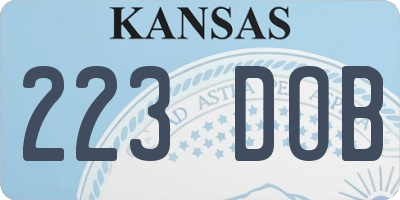 KS license plate 223DOB