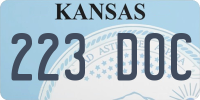 KS license plate 223DOC