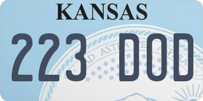 KS license plate 223DOD