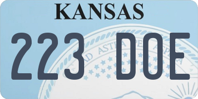 KS license plate 223DOE