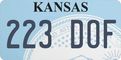 KS license plate 223DOF