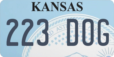 KS license plate 223DOG