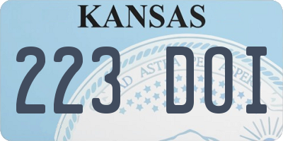 KS license plate 223DOI