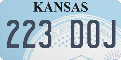KS license plate 223DOJ