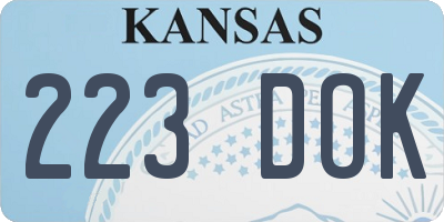 KS license plate 223DOK